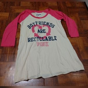 Pink Victoria's Secret Boyfriends Are Recyclable Quarter Sleeve Top Women's Med